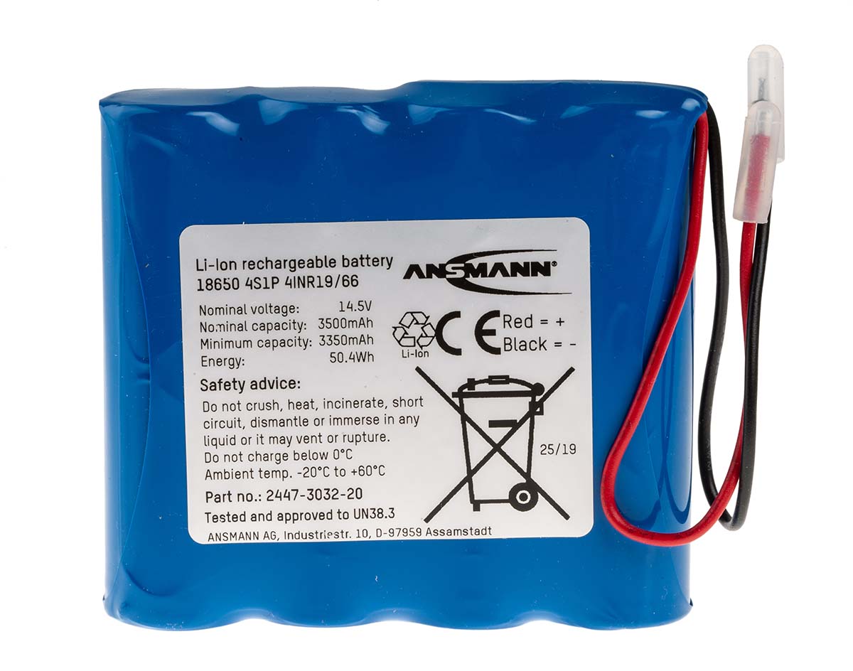 Ansmann 14.54V Lithium-Ion Rechargeable Battery Pack, 3.5Ah - Pack of 1