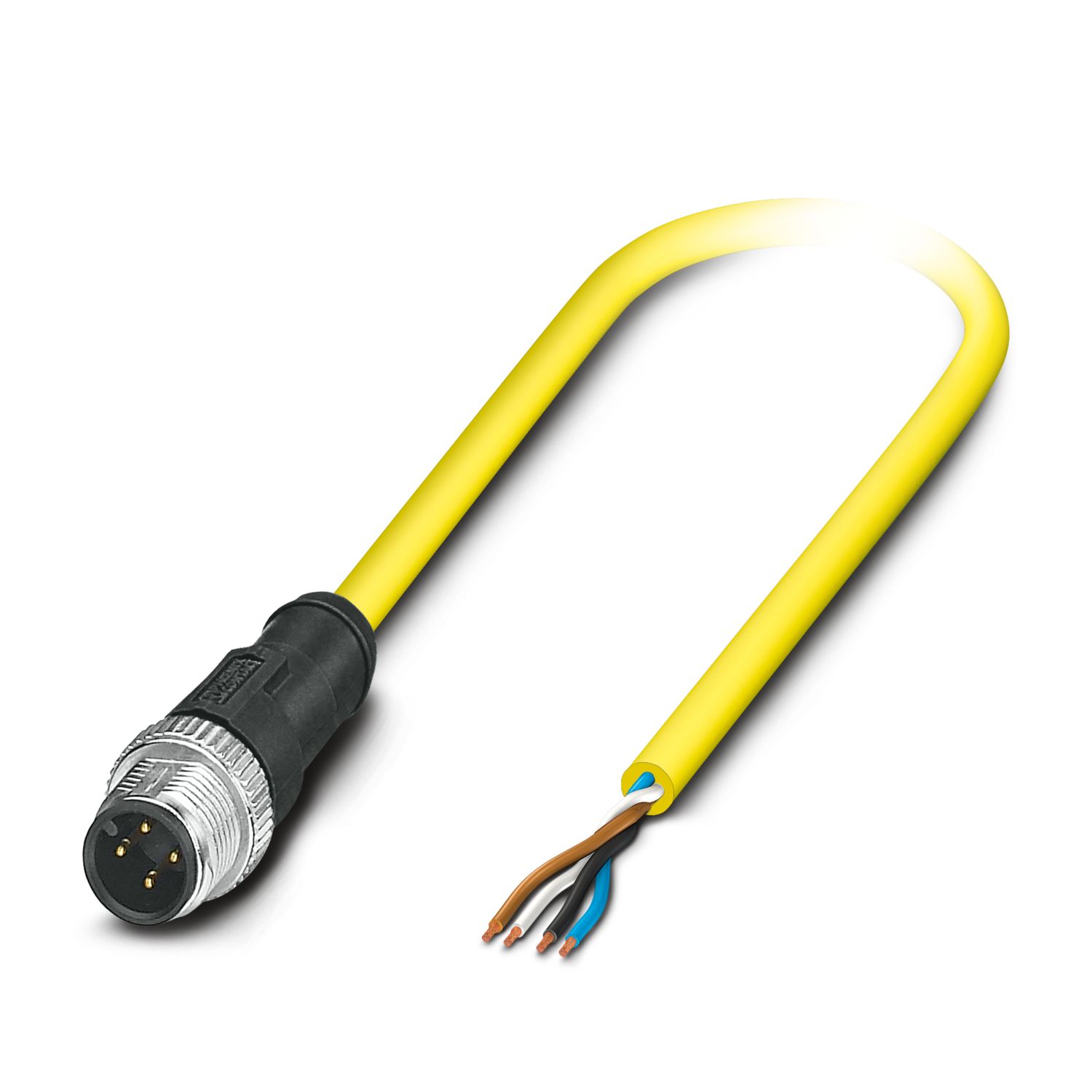 Phoenix Contact Male 4 way M12 to 4 way Free End Sensor Actuator Cable, 2 m