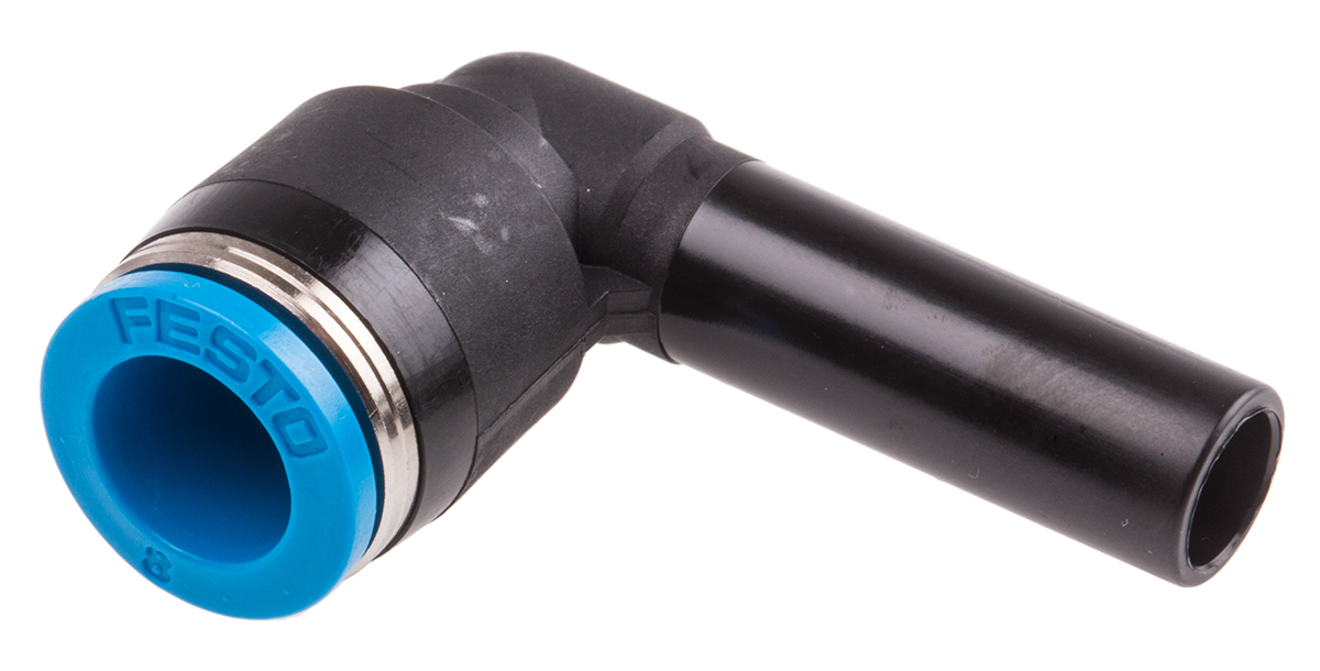 Festo QSL Series Elbow Tube-toTube Adaptor, Push In 8 mm to Push In 8 mm, Tube-to-Tube Connection Style, 153058