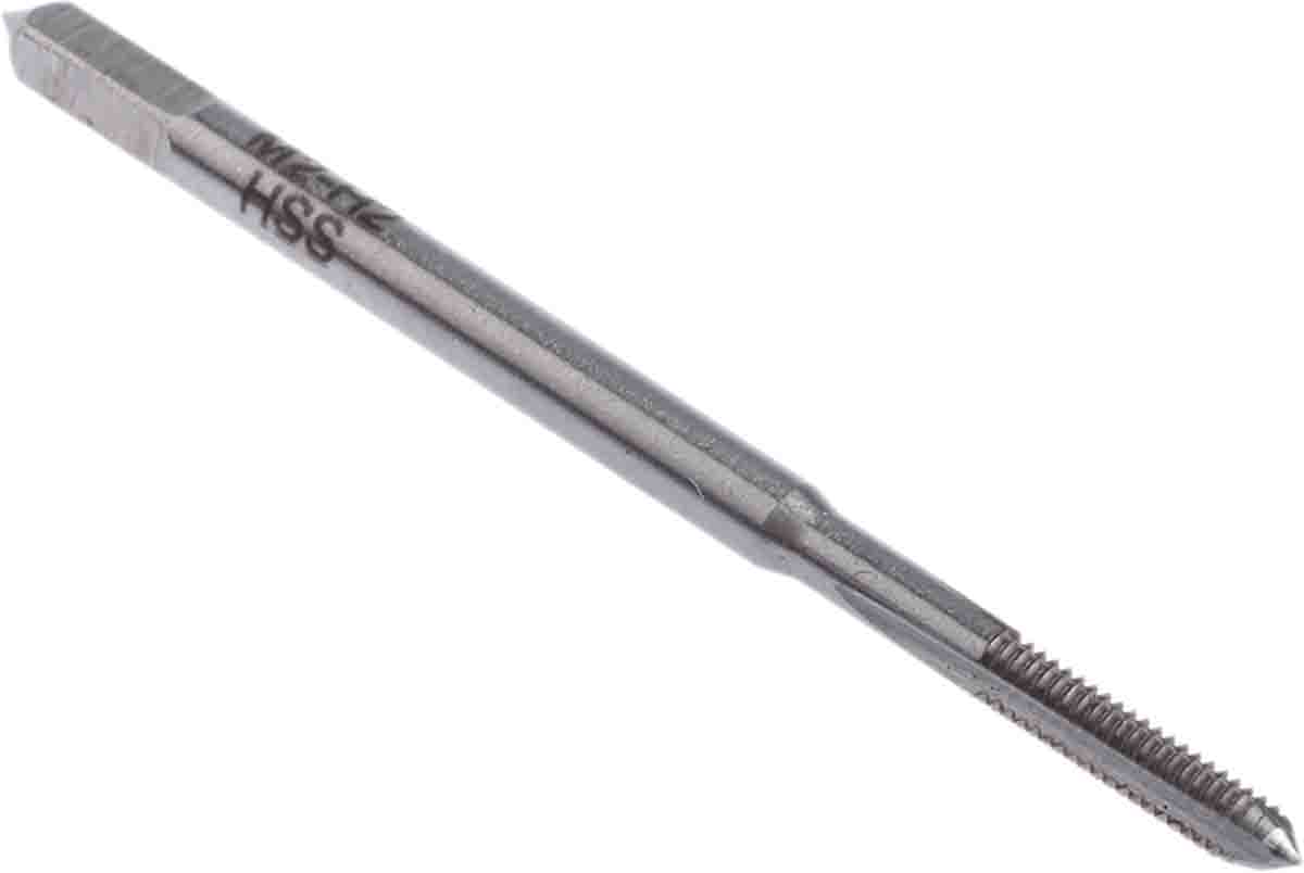 RS PRO Threading Tap HSS 1-Piece 0.4mm Pitch Metric Standard Hand Tap M2 Thread