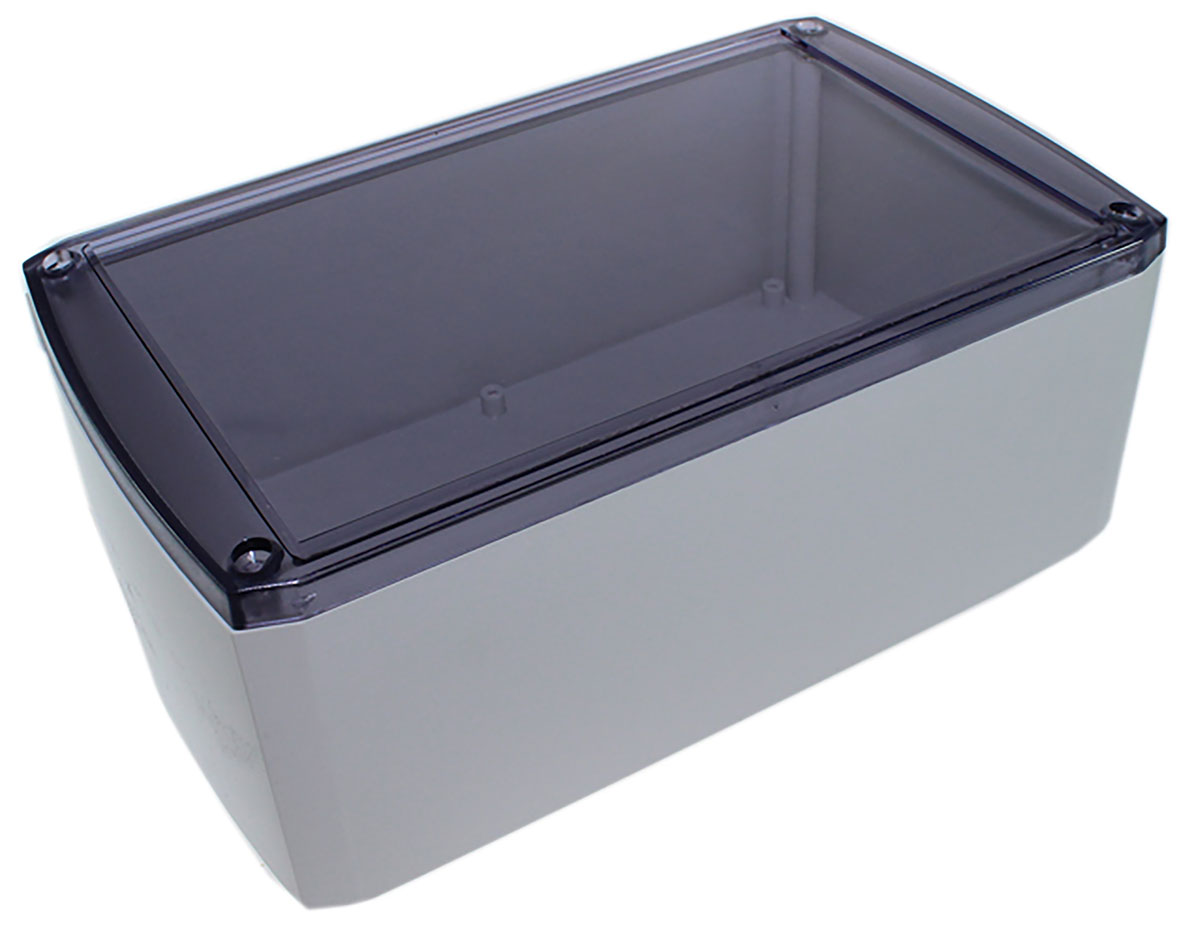 CAMDENBOSS 1102 Series Grey ABS Enclosure, IP54, Transparent Lid, 155 x 95 x 60mm