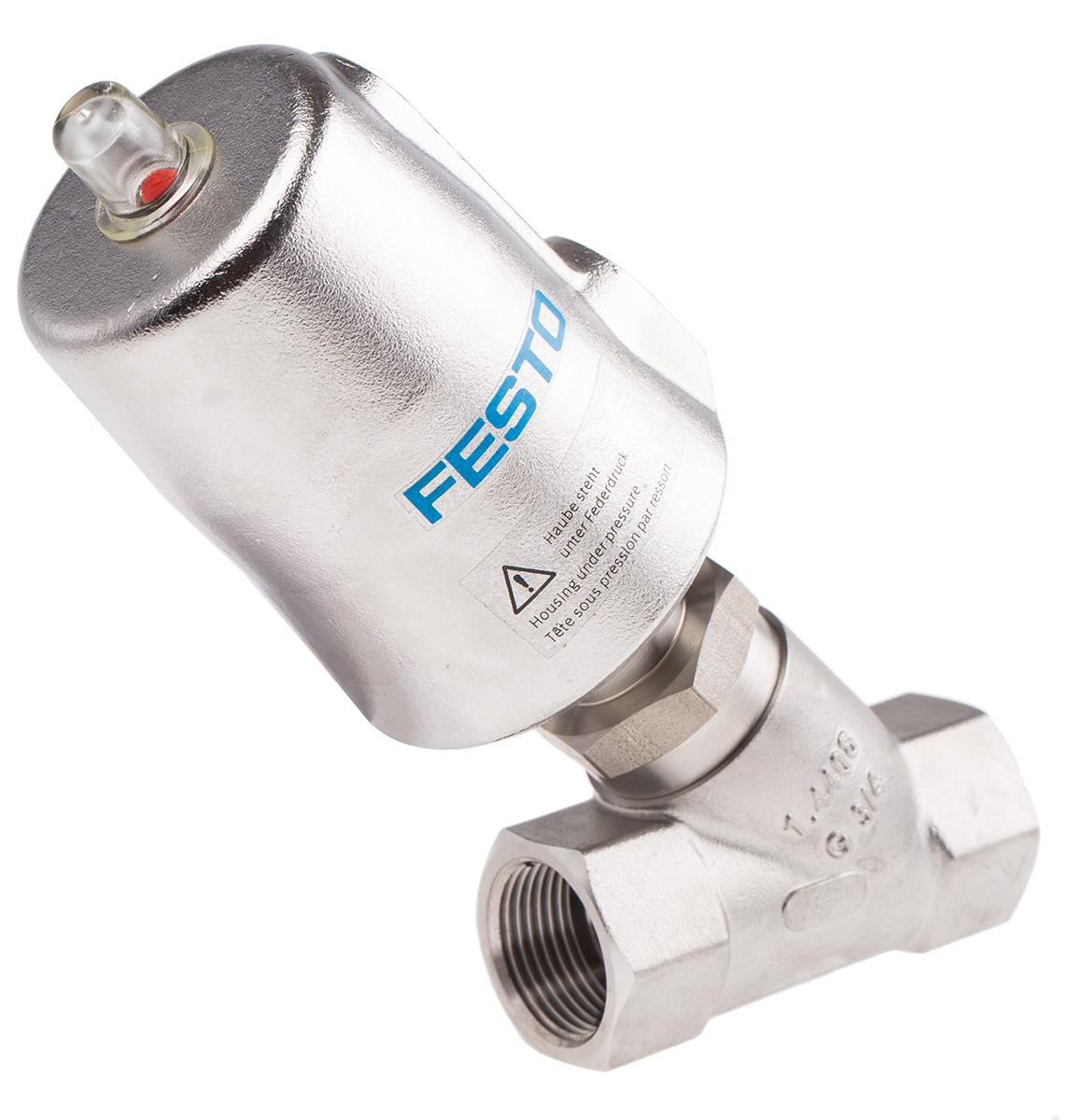 Festo Angle Seat type Pneumatic Actuated Valve, BSP 3/4in, 20 bar