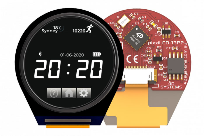 4D Systems pixxiLCD-13P2 TFT LCD Colour Display, 1.3in, 240 x 240pixels