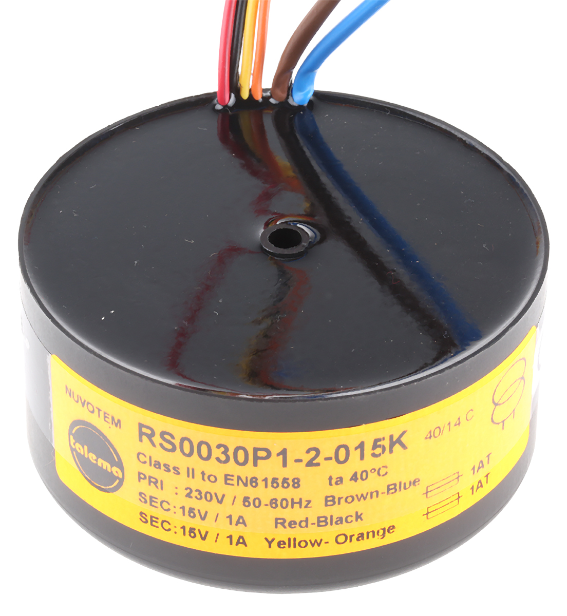 Nuvotem Talema 230V ac, 2 x 15V ac Toroidal Transformer, 30VA 2 Output