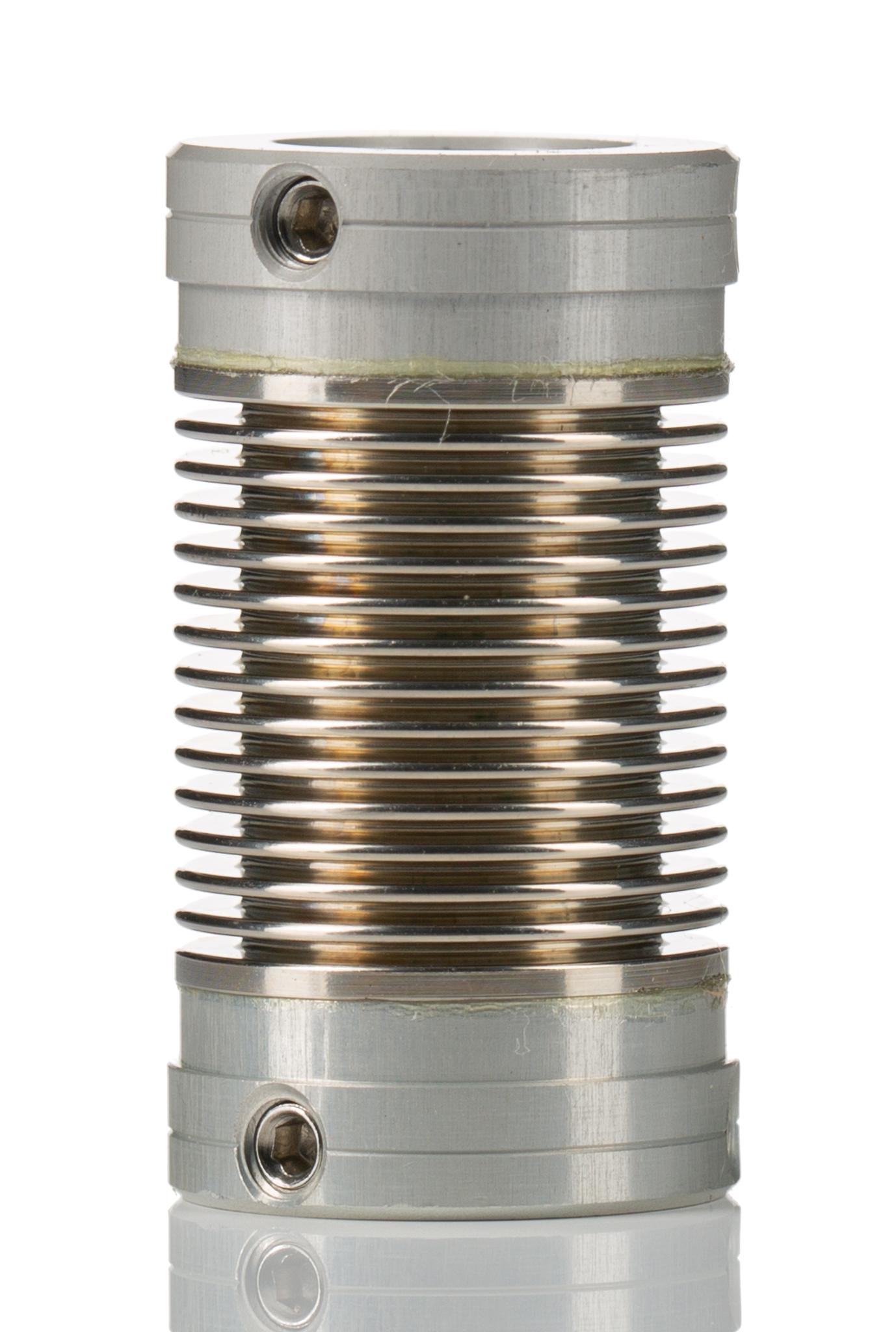 Huco Bellows Coupling, 17mm Outside Diameter, 10 mm x 3/8in Bore, 27mm Length Coupler