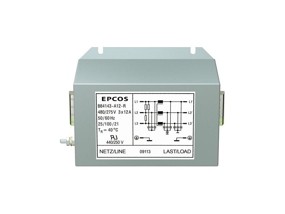 EPCOS, B84143 480A 480 V 50 Hz, 60 Hz, Chassis Mount Power Line Filter, Solder 3 Phase