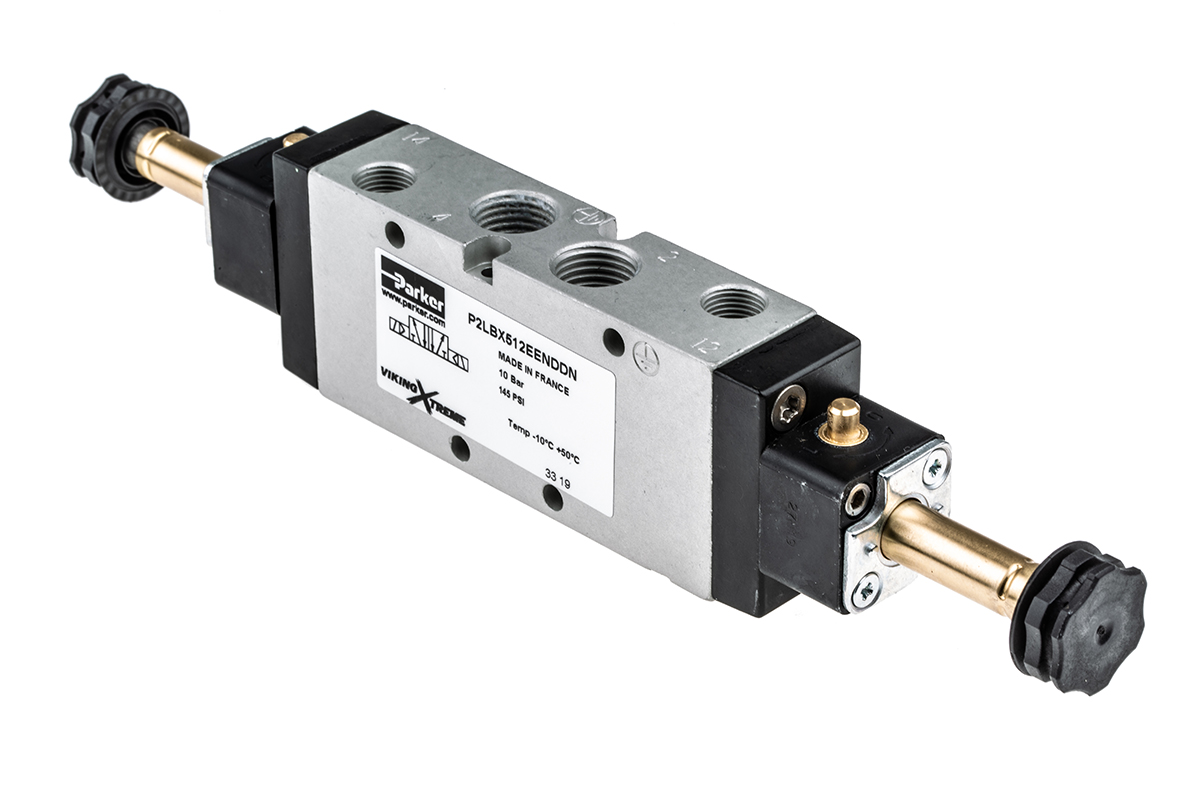 Parker 5/2 Pneumatic Solenoid Valve - Solenoid/Solenoid G 1/4 Viking Xtreme Series
