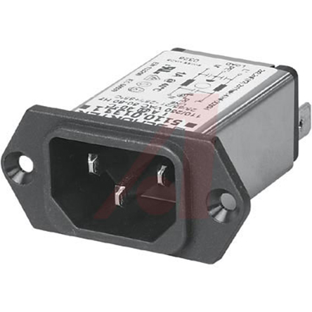 Schurter 6A, 250 V ac Male Screw Filtered IEC Connector 5110.0633.1, Quick Connect None Fuse