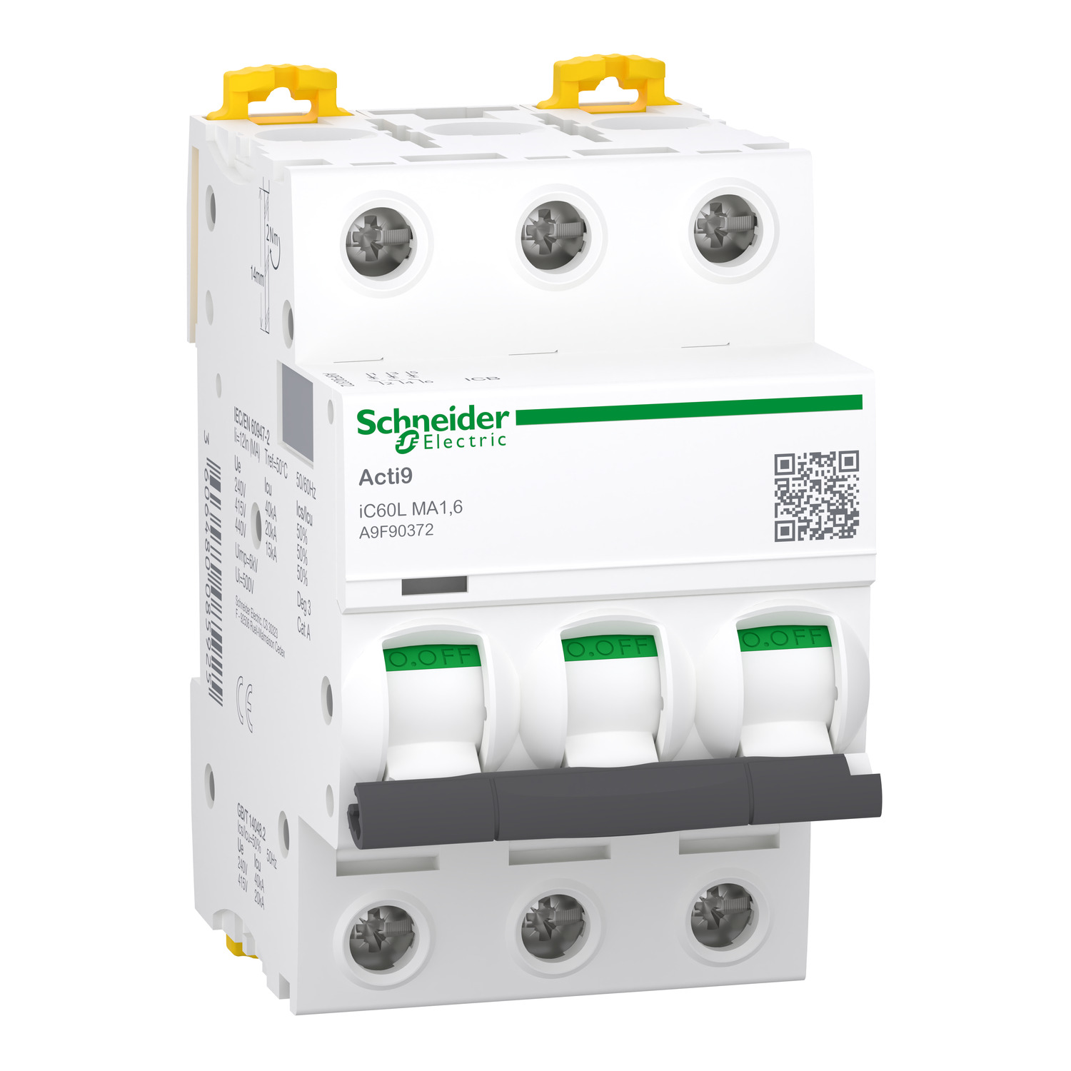 Schneider Electric Acti9 Acti9 Moteur MCB, 3P, 1.6A, Type MA, 500V AC, 415 V Breaking Capacity