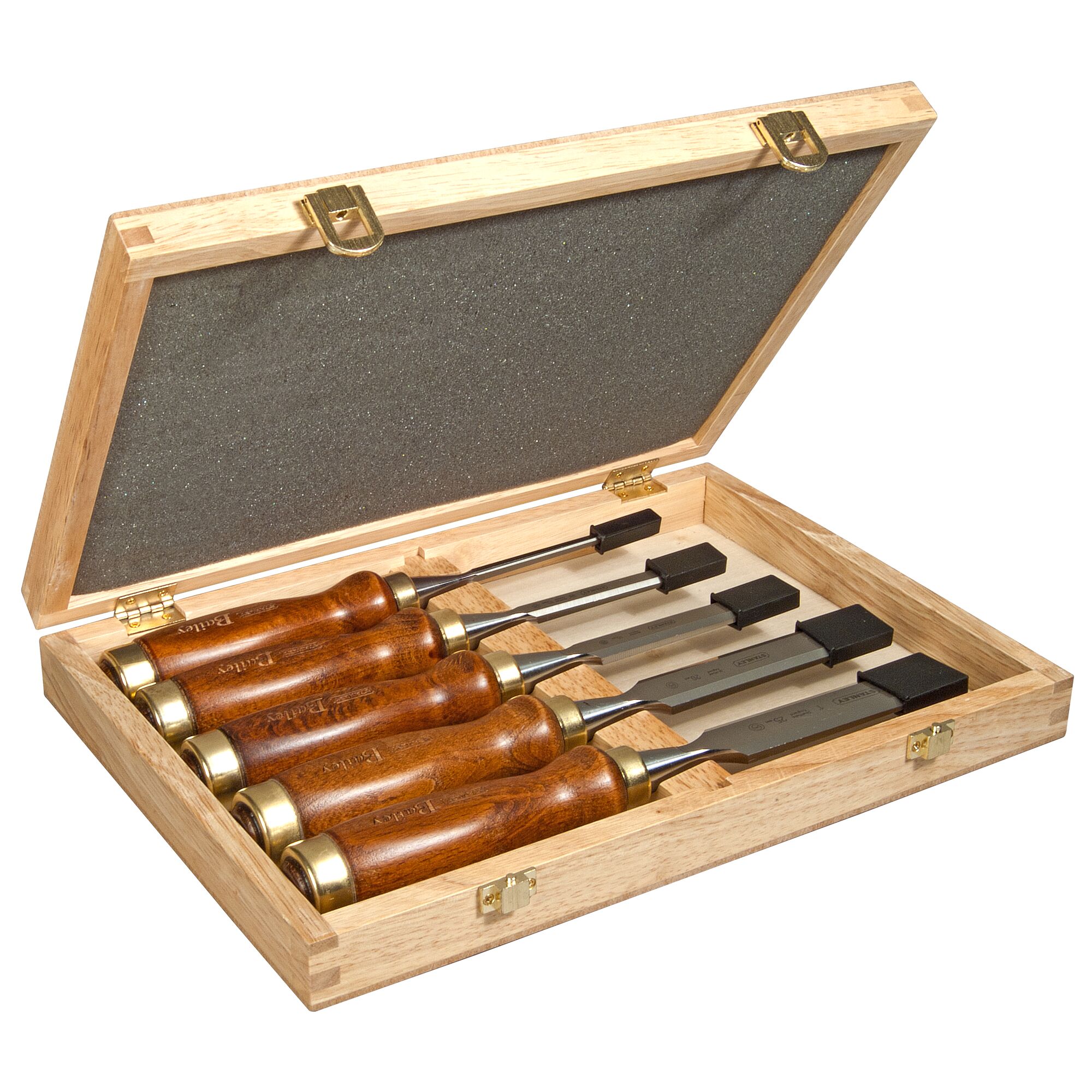Stanley 5 Piece Carbon Steel Wood Chisel Set, 340mm Length, 6 mm, 10 mm, 15 mm, 20 mm, 25 mm Blade Width