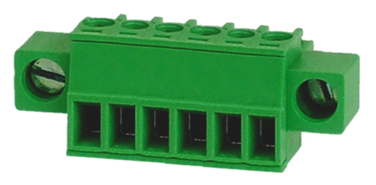 RS PRO, 3.81mm Pitch, 6 Way, , Pluggable Terminal Block, Plug, Through Hole, Screw Termination