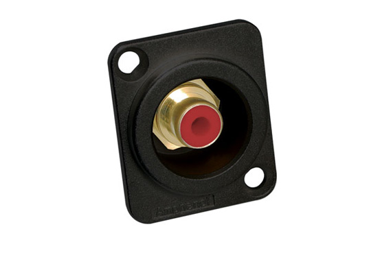 Amphenol Industrial Black Panel Mount RCA Socket, Gold, 75A