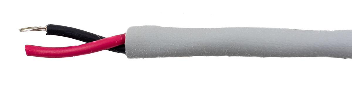 Alpha Wire Ecogen Ecocable Mini Control Cable, 2 Cores, 0.24 mm² 24 AWG, Unscreened, 30 m, Grey Modified Polyphenylene