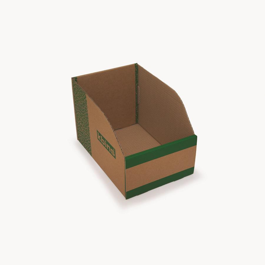 Kbins Cardboard Recycle Bin, 300mm x 200mm x 200mm, Green, White