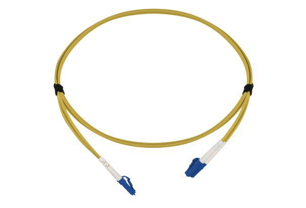 HellermannTyton Connectivity LC to LC Tight Buffer OS2 Single Mode OS2 Fibre Optic Cable, 3mm, Yellow, 1m