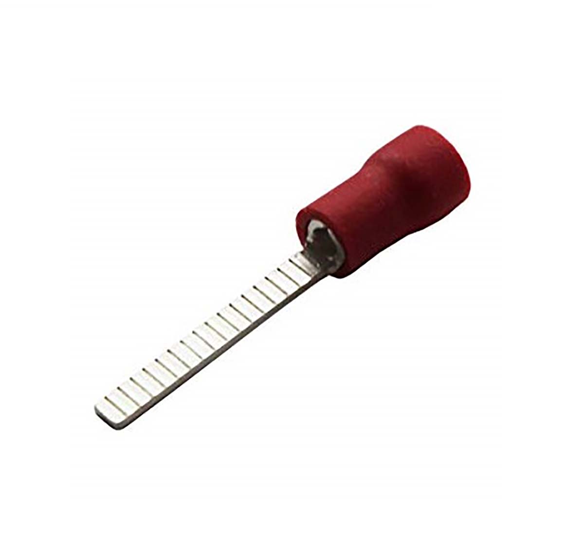 MECATRACTION, C Insulated, Tin Crimp Pin Connector, 22AWG to 16AWG, 3.6mm Pin Diameter, 21mm Pin Length, Red