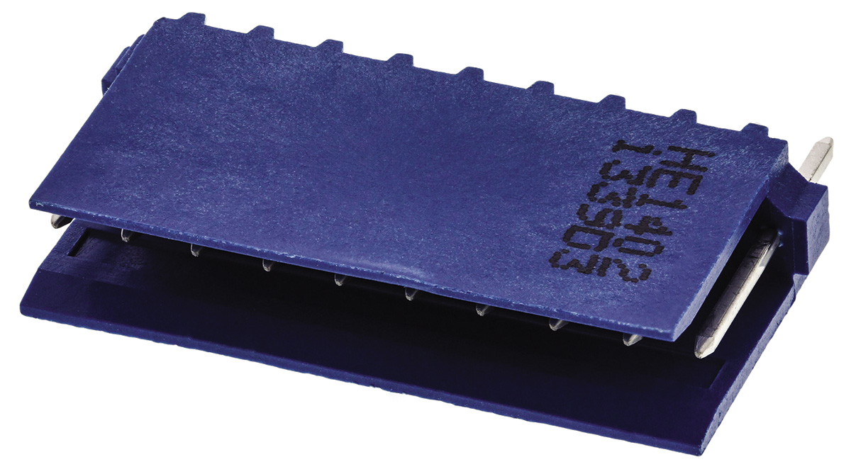 TE Connectivity AMPMODU HE14 Series Straight Through Hole PCB Header, 10 Contact(s), 2.54 mm Pitch, 1 Row, Shrouded