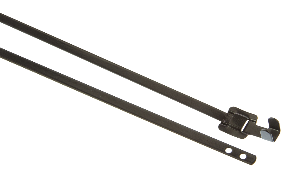 HellermannTyton Cable Tie, Releasable, 330mm x 5.26 mm, Black Polyester Coated Stainless Steel, Pk-100