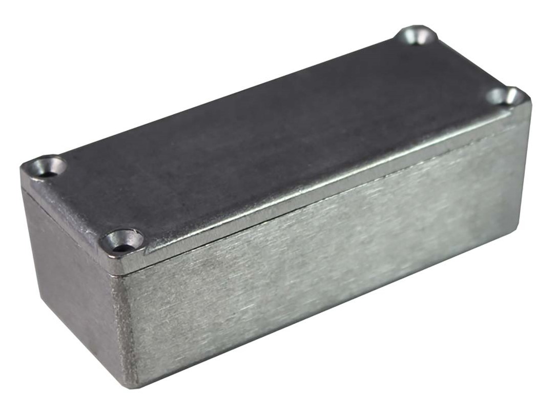 RS PRO Silver Die Cast Aluminium General Purpose Enclosure, IP54, Black Lid, 92 x 38 x 31mm