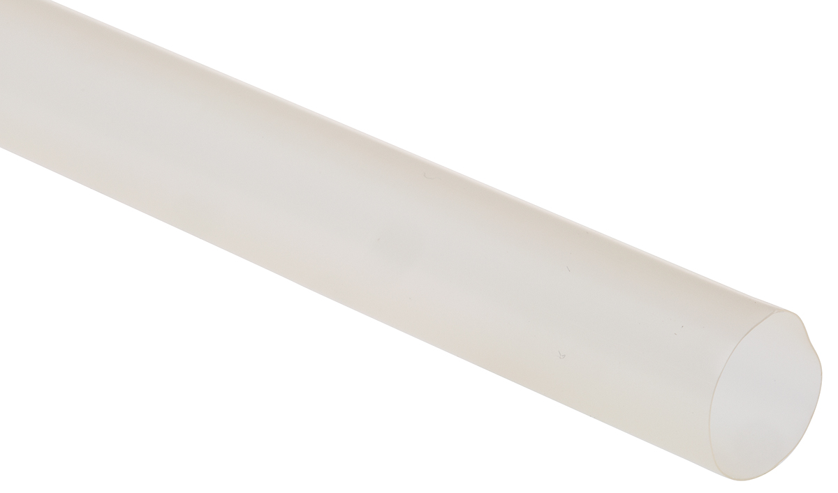 TE Connectivity Heat Shrink Tubing, Clear 9.5mm Sleeve Dia. x 1.2m Length 2:1 Ratio, KYNAR Series