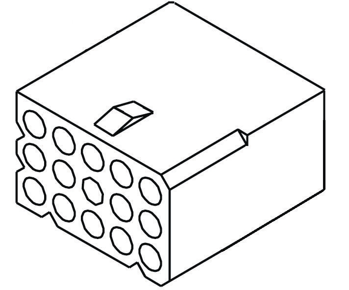 Molex, STANDARD .062" Female Connector Housing, 3.68mm Pitch, 12 Way, 3 Row