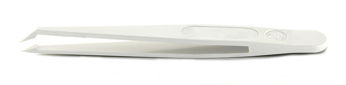 RS PRO 110 mm, Delrin Plastic, Pointed; Bent, Tweezers