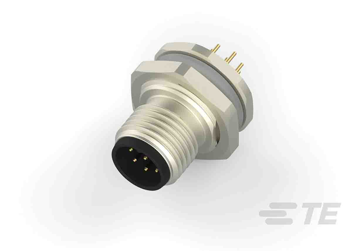 TE Connectivity Circular Connector, 8 Contacts, Rear, M12 Connector, Plug, Male, IP67, M12 Series