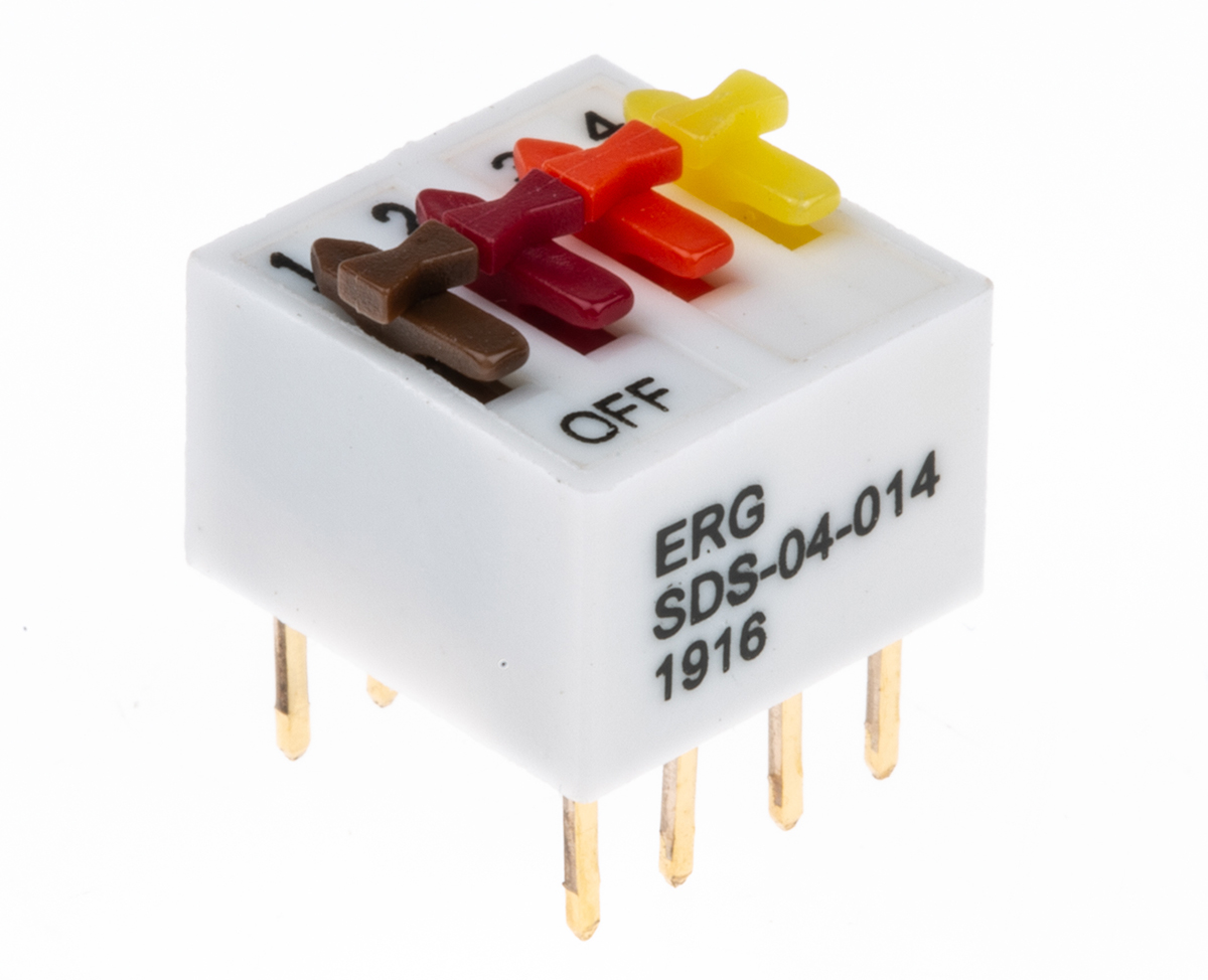 ERG 4 Way Through Hole DIP Switch SPST, Directing Switch Actuator