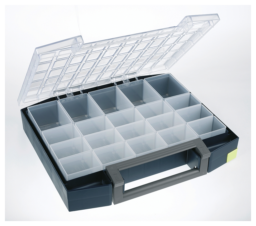 Raaco 20 Cell Blue PC, PP Compartment Box, 78mm x 421mm x 361mm