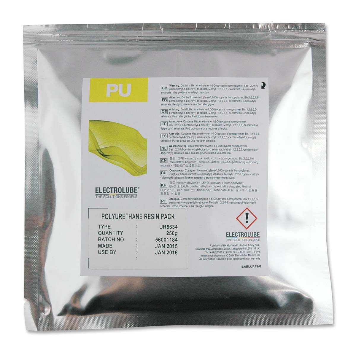 Electrolube Clear 250 g Polyurethane Resin Pack