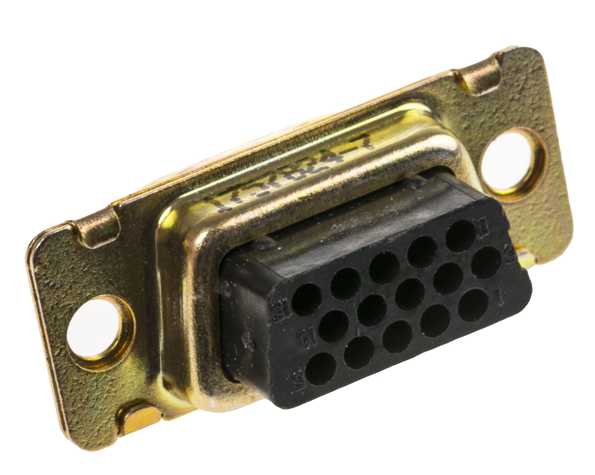 TE Connectivity Amplimite 90 15 Way Cable Mount D-sub Connector Socket