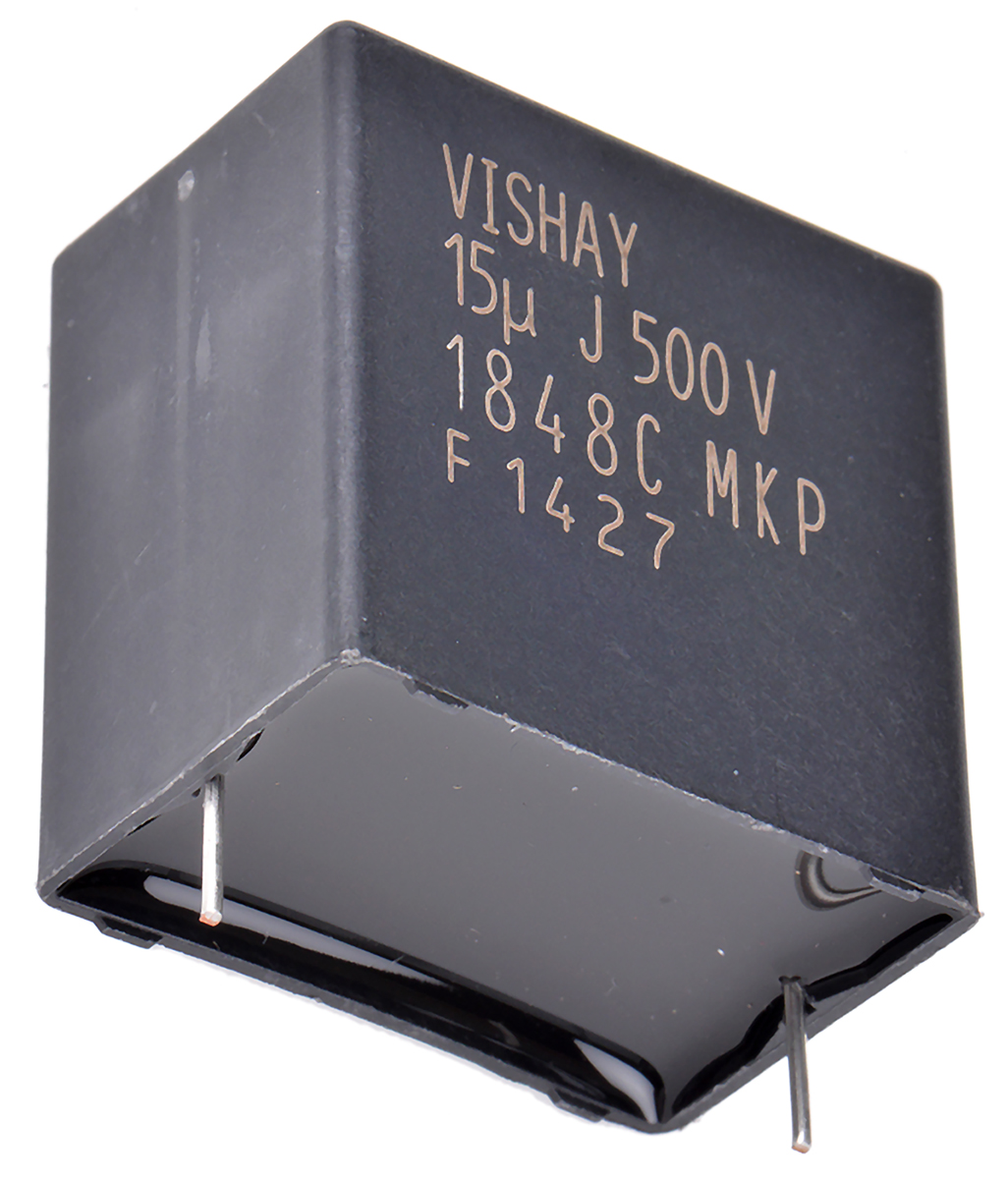 Vishay MKP1848C DC-Link Polypropylene Film Capacitor, 500V dc, ±5%, 15μF, Through Hole