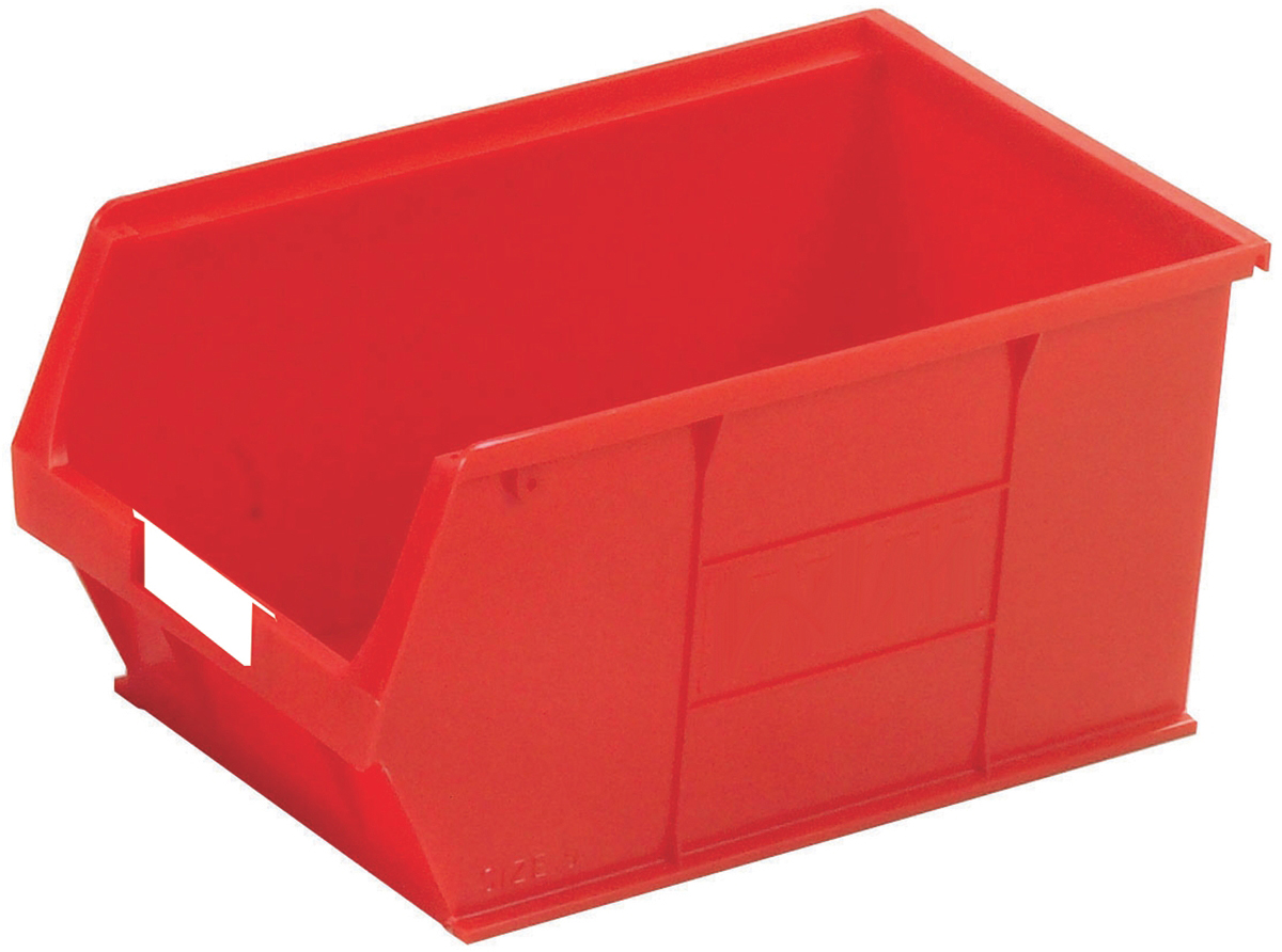 RS PRO PP Storage Bin, 350mm x 205mm x 181mm, Red