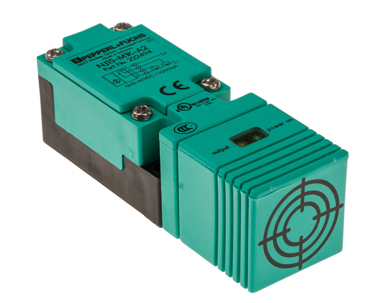 Pepperl + Fuchs Inductive Block Proximity Sensor, 15 mm Detection, PNP NO+NC, 10 → 60 V dc