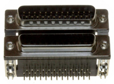 Norcomp 189 25 Way Right Angle Through Hole D-sub Connector Male/Female, 2.769mm Pitch, with 4-40 Hex Standoff, Fork