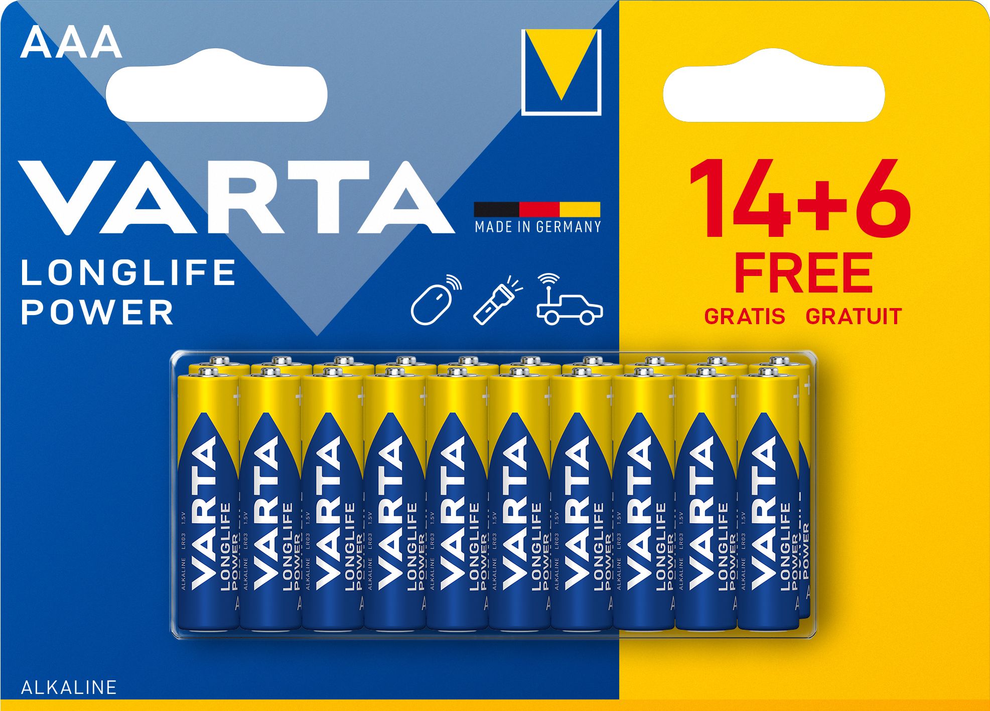 Varta High Energy Alkaline AAA Batteries 1.5V