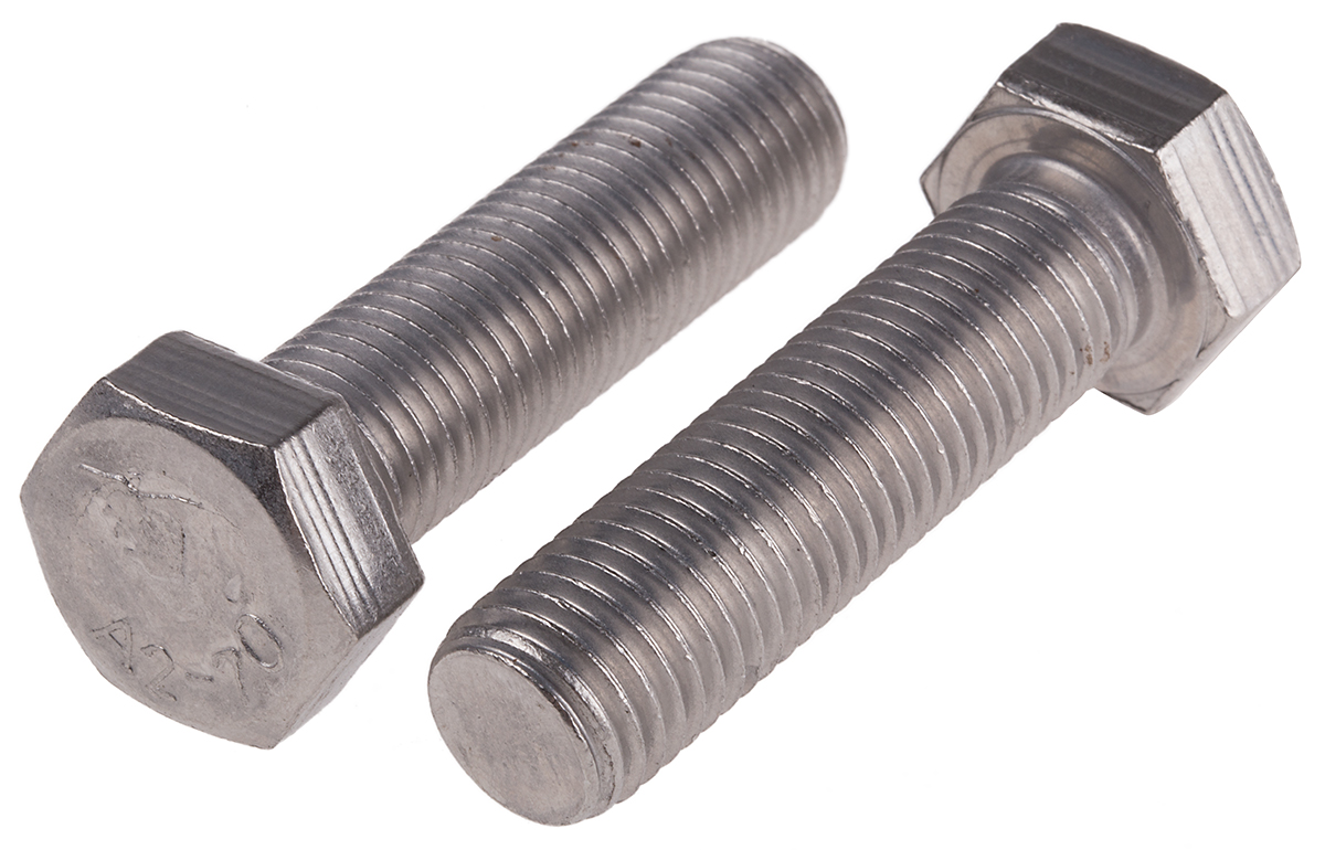 RS PRO Stainless Steel, Hex Bolt, M16 x 60mm