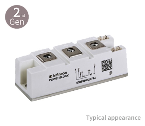 Infineon 2200 V 226 A Diode Module Rectifier Diode 3-Pin Eco Block