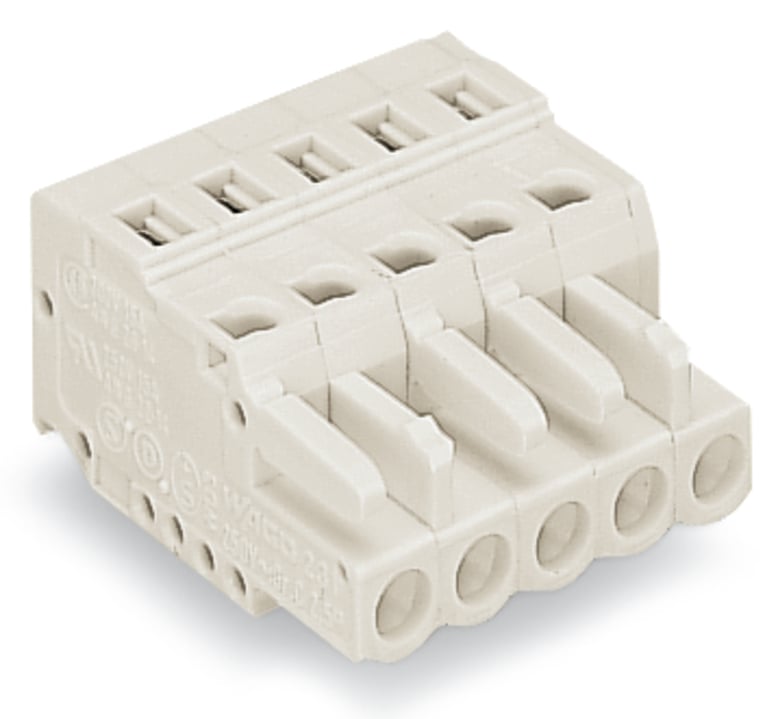 WAGO 721 Series Female Lighting Connector, 6-Pole, Female, 6-Way, Plug-In Mount, 16A