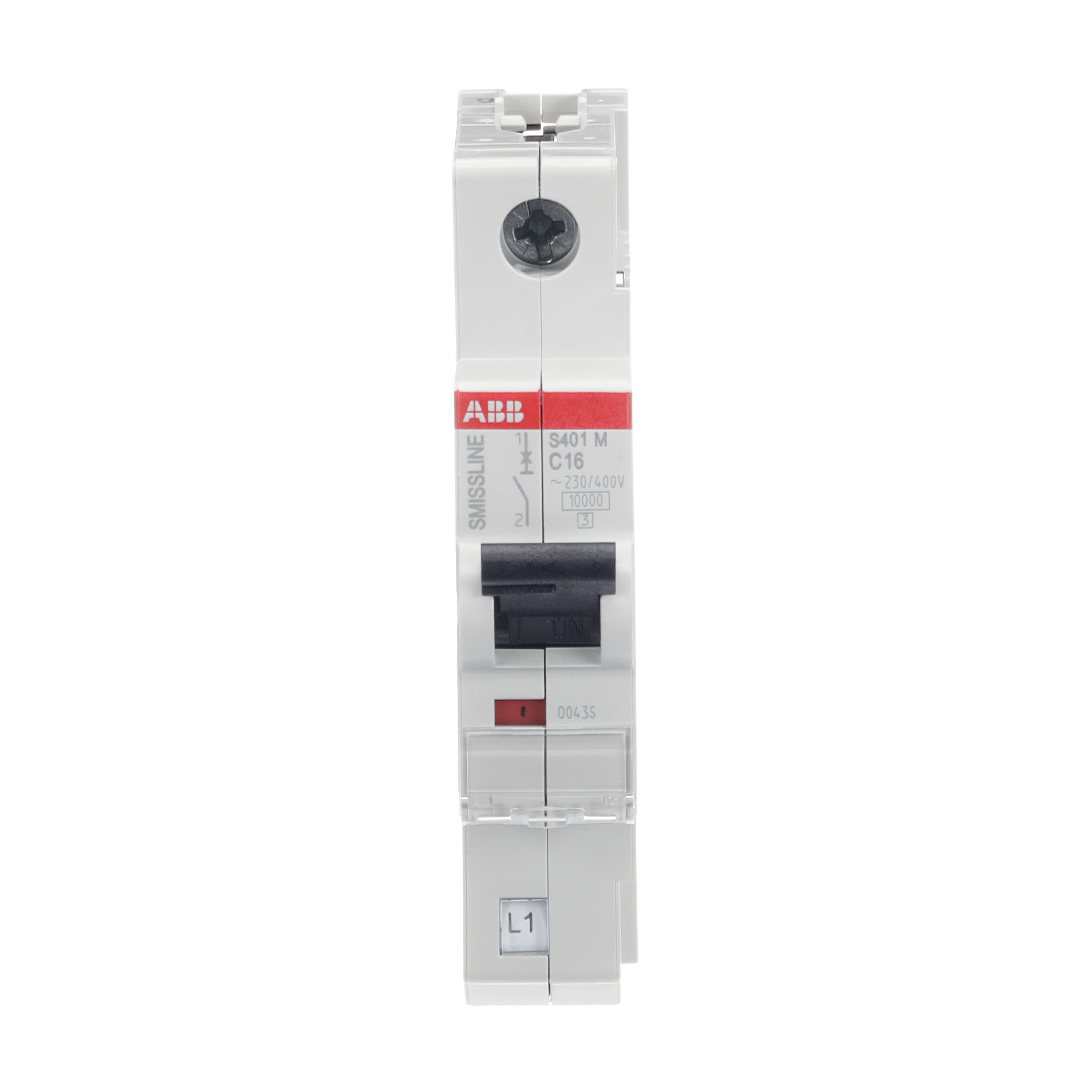ABB SMISSLINE TP S400M MCB, 1P, 16A Curve C, 230V AC, 60V DC, 10 kA Breaking Capacity
