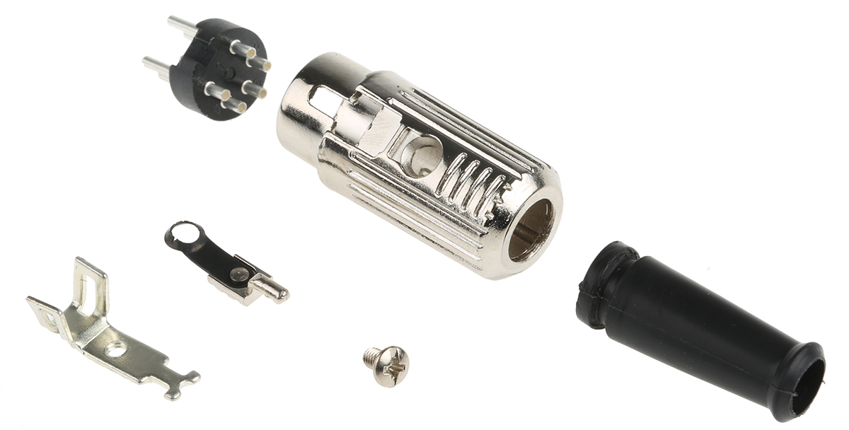 RS PRO 5 Pole Din Plug, 1A, 100 V ac, Push Lock, Male, Cable Mount