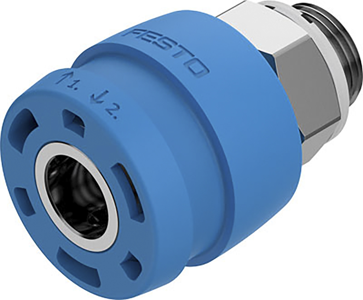 Festo Brass Female Pneumatic Quick Connect Coupling, G 3/8 Male Threaded