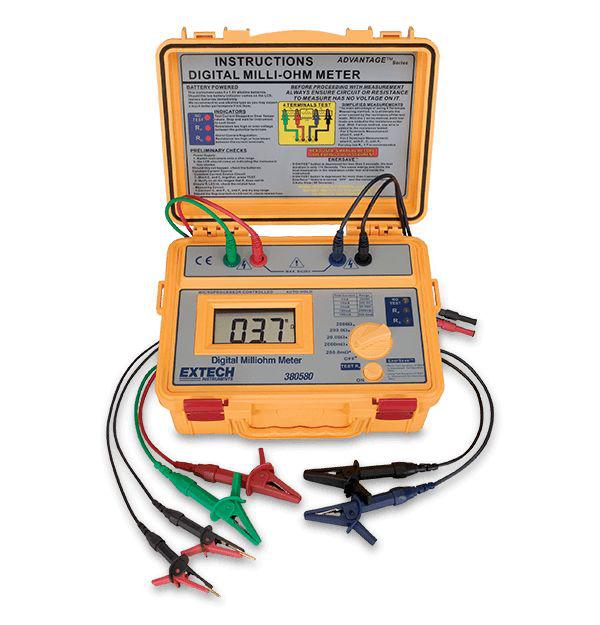 Extech EEH 380580-NIST Ohmmeter, 2000 Ω Max, 4 Wire