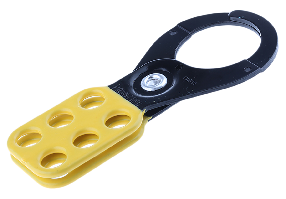 Brady Yellow 6-Lock Steel Lockout Hasp, 12.70mm Shackle, 38mm Attachment