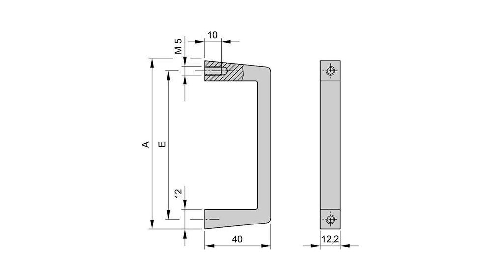 Nuvotem Talema 10501 Series Front Handle for Use with Desktop, 132 x 12.2mm