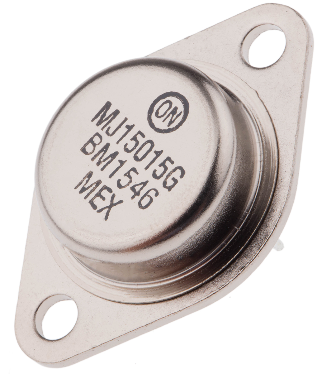 onsemi MJ15015G NPN Transistor, 15 A, 120 V, 2-Pin TO-204AA