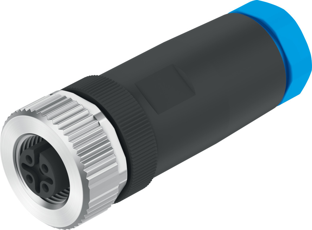 Festo Circular Connector, 4 Contacts, Screw, M12 Connector, Plug, Male, IP65, IP67, NECB Series