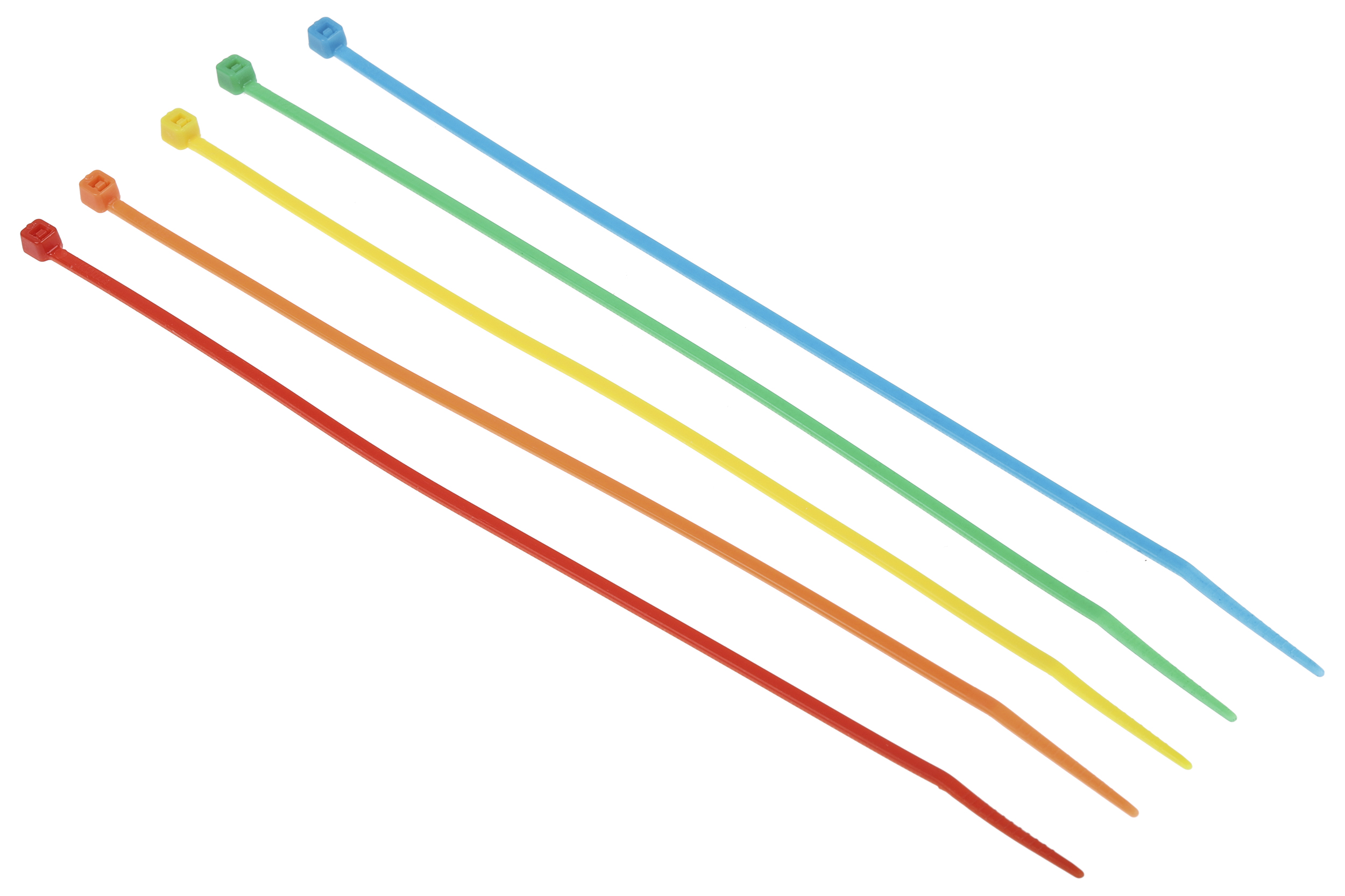 RS PRO Cable Tie, 203mm x 2.5 mm, Assorted Nylon, Pk-250