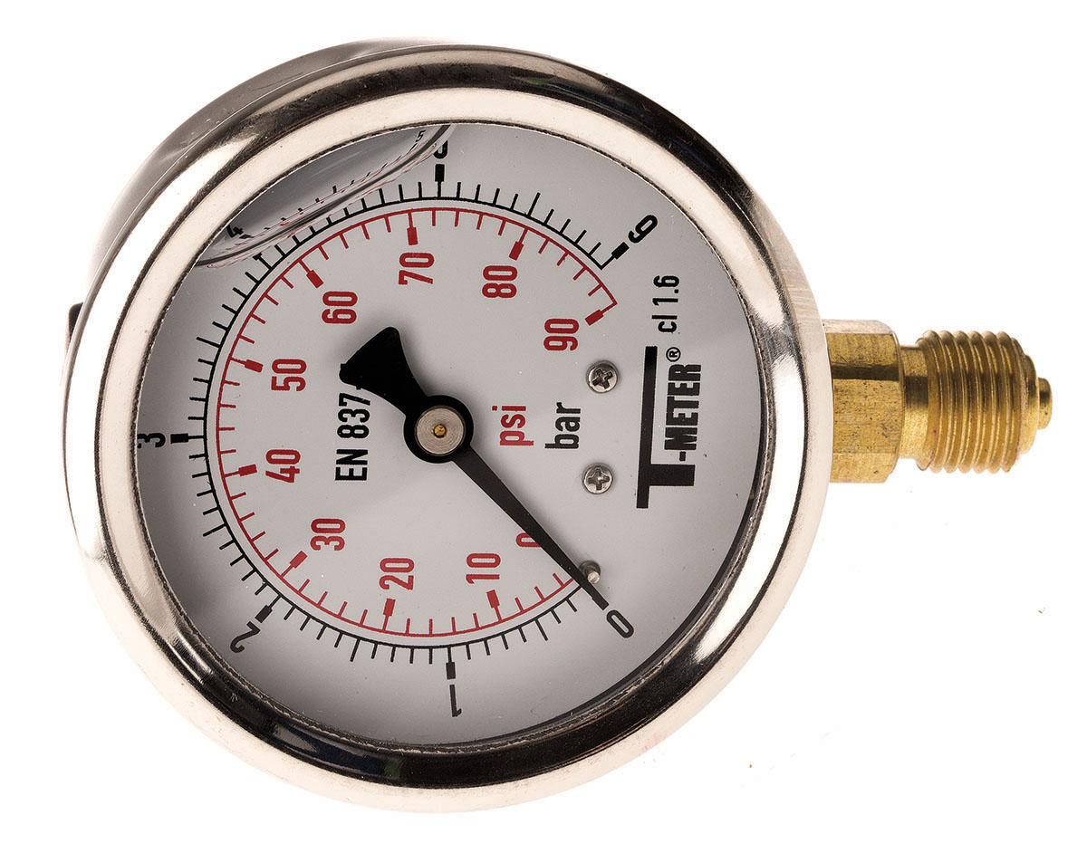 Sferaco G 1/4 Analogue Pressure Gauge 6bar Bottom Entry 63mm Outside Diameter