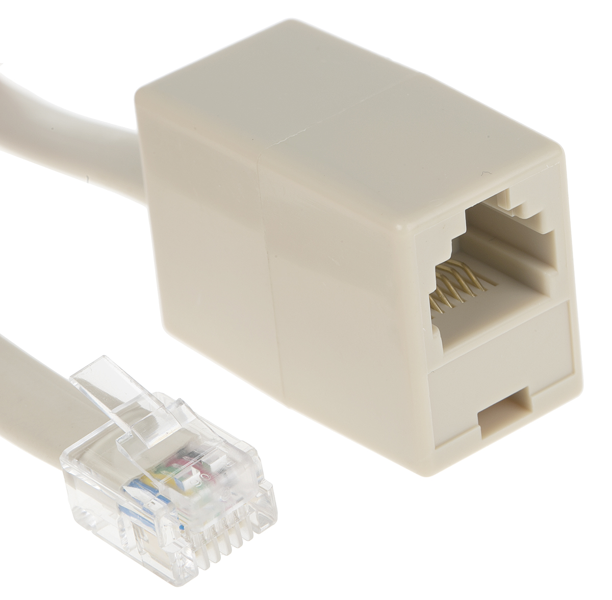 Decelect Phone Accessory, Telephone Cord, White, 5m